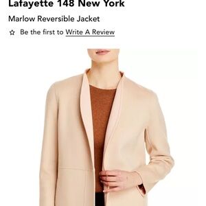 New Lafayette 148 Marlow New York Women's Cream Reversible Jacket cashmere &wool